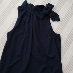 Navy high neck blouse